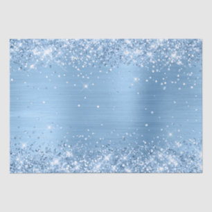 Lámina de Ombre Azul Bebé Brillante con Purpurina