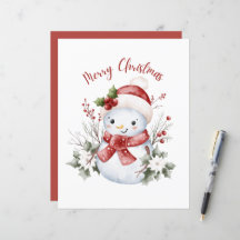 Lámina de papel de Navidad con muñeco de nieve fes