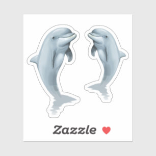 Lámina de pegatinas con forma de dos delfines de p
