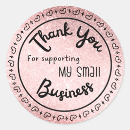 Lámina de pegatinas de agradecimiento en oro rosa