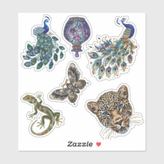Lámina de Pegatinas de Arte con Diamantes de Fauna
