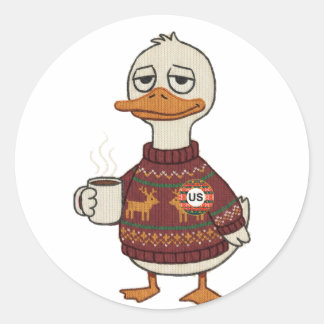 Lámina de pegatinas de pato de Navidad con suéter 