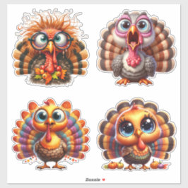 Lámina de pegatinas de pavo de Acción de Gracias p