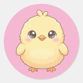 Lámina de pegatinas redondas de pollito Kawaii lin