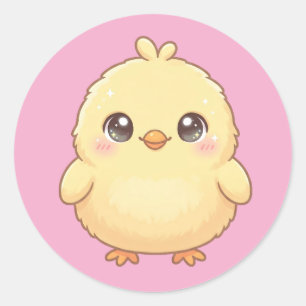 Lámina de pegatinas redondas de pollito Kawaii lin
