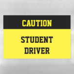 Lámina De Pizarra Blanca Magnética Aviso de advertencia del controlador de estudiante<br><div class="desc">Gran imán para acoplarse a su auto para ayudar a otros a entender que un estudiante conductor está detrás del volante de su vehículo. Negro brillante y amarillo para leer el cartel. Muestre este imán de conductor de estudiante en su coche cuando el conductor estudiantil esté al volante. El diseño...</div>