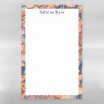 Lámina De Pizarra Blanca Magnética Botánicos otoñales en Neutrales Terrestres y Marin<br><div class="desc">Un audaz y colorido patrón de ilustracion floral en tonos bonito caen de azul,  naranja de calabaza oscura y beige,  personalizado con tu nombre. Haga clic en personalizar para agregar texto o imágenes adicionales. Contáctame con cualquier pregunta o petición.</div>