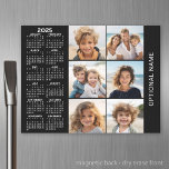 Lámina De Pizarra Blanca Magnética Calendario con 6 Collages de fotos<br><div class="desc">Un calendario de 2025 con un lugar para 6 fotos. Puede agregar un nombre,  un monograma u otro texto personalizado. El calendario es sencillo y fácil de leer. Puede cambiar el color de fondo si hace clic en el vínculo personalizar y va al área de diseño avanzado.</div>