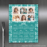 Lámina De Pizarra Blanca Magnética Calendario con 6 fotos - verde azulado patrón de m<br><div class="desc">Un artículo muy útil para la escuela o la oficina en el hogar. Esto muestra una vista de año completo de todas las fechas. Un calendario impreso en un imán combina la practicidad con la comodidad, transformando un espacio de trabajo esencial en una herramienta de administración del tiempo. Este innovador...</div>