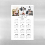Lámina De Pizarra Blanca Magnética Calendario de Collage de fotos personalizado moder<br><div class="desc">Elegante y elegante calendario 2024 con tus fotos favoritas y el nombre de tu familia. Más opciones en mi tienda.</div>