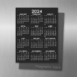 Lámina De Pizarra Blanca Magnética Calendario de vista de año completo de 2024 - Míni<br><div class="desc">Un aspecto estándar para tu oficina en el hogar o taquilla de la escuela.</div>