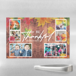 Lámina De Pizarra Blanca Magnética Collage de fotos de Acción de Gracias en rústico d