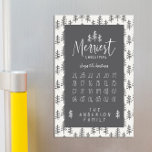 Lámina De Pizarra Blanca Magnética moderno minimo rústico multifoto<br><div class="desc">Tarjeta de vacaciones de fotos multifamiliares rústicas para los más pequeños Navidades. Con texto elegante y moderno y árboles. El color de fondo se puede personalizar.</div>