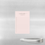 Lámina De Pizarra Blanca Magnética Moderno Rubor Rosa A Hacer Lista Elegante<br><div class="desc">Elegante para hacer una lista de la hoja de borrado en seco magnético en rosa rubor con tu nombre con toques en una caligrafía de escritura manuscrita gris junto con una lista de verificación. Un diseño sencillo y femenino,  ideal para una profesora o para una pequeña empresa.</div>