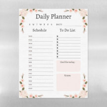 Planificador diario de flores rosadas