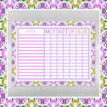 Lámina De Pizarra Blanca Magnética Rastreador de objetivos de la familia púrpura del<br><div class="desc">Personalizado del Día de la Madre Púrpura y Verde Familia Rastreador de Objetivos Magnéticos Fridge Seco Hoja de Borrador. Un plan de lista de verificación de la casilla de verificación para que realice un seguimiento de todas las tareas que desea realizar. En bonitos moradas, verdes y grises. Escribe en tu...</div>