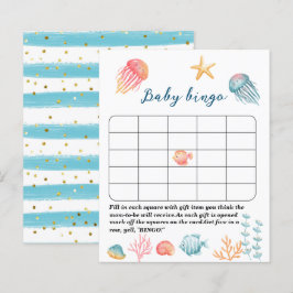 Lámina Debajo del Sea Ocean Watercolor baby ducha bingo g