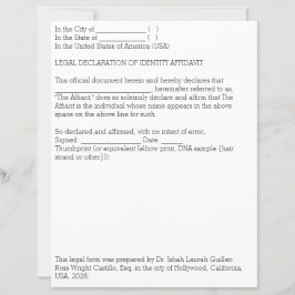 Lámina Declaración Legal de Identificación Jurada