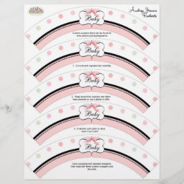 Lámina Decoración de Cupcake para Baby Shower - Remolino