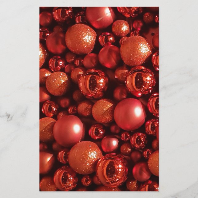 Lámina Decoración de los navidades en tonos rojos (Anverso)