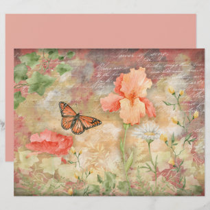 Lámina Decoración del Jardín de Mariposa Floral
