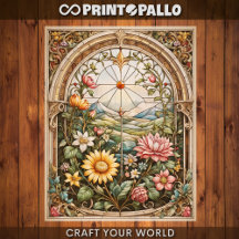 Decoración - Una vidriera con flores