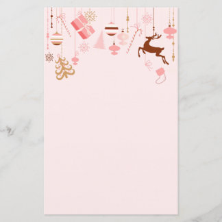 Lámina Decoraciones navideñas modernas Encabezado rosa