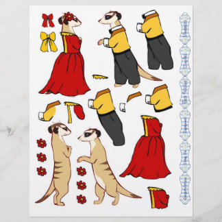 Lámina Decoupage 3D - Amantes de los suricatos