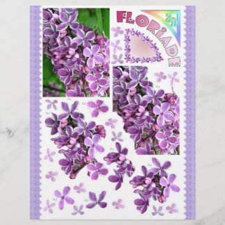 Lámina Decoupage 3D - Floriade - Flores de jardín Lilac