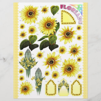 Lámina Decoupage 3D - Floriade - girasol amarillo