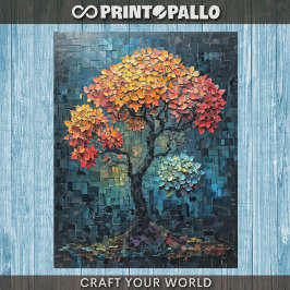 Lámina Decoupage - Árbol de cerámica caprichoso en baldos