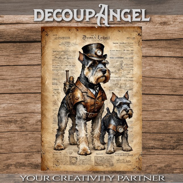 Lámina Decoupage del perro Schnautzer Explorere Ephemera  (Subido por el creador)