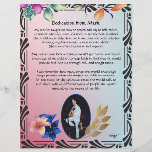 Lámina Dedicación de Mark Personalized Stationary
