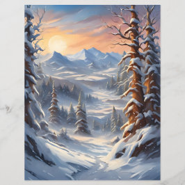 Lámina Deep Winter in the Mountains Scrapbook Paper