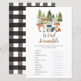 Lámina Deer animal aventura Camper Word Scramble