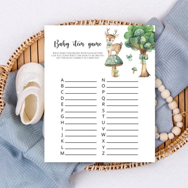 Lámina Deer Baby Shower Game - Juego de artículos (Subido por el creador)