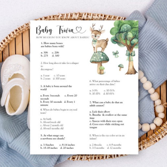 Lámina Deer Forestal - Trivia para bebés | Juego Baby Sho (Subido por el creador)