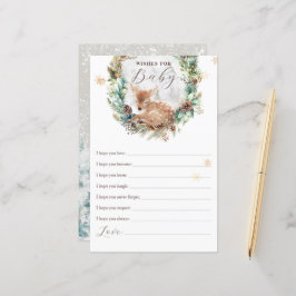 Lámina Deer Winter Woodland desea un juego de Baby Shower