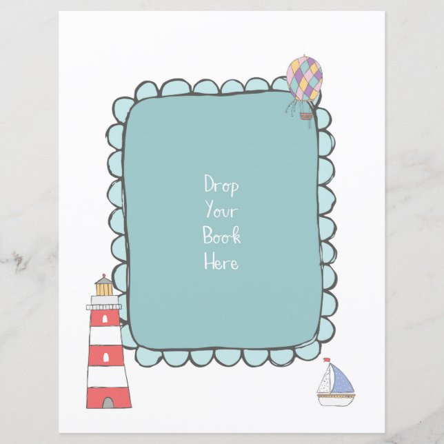 Lámina Deja tu libro Rótulo Adventure Baby Shower (Anverso)