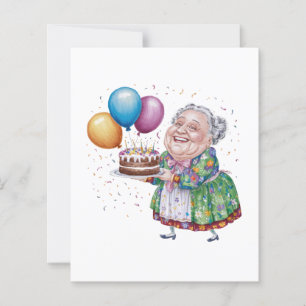 Lámina Delantal Floral Divertido para la Abuela Cumpleaño