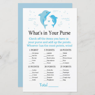 Lámina Delfín azul ¿Qué hay en tu juego de bolso?