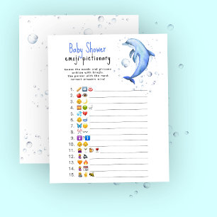 Lámina Delfín oceánico - juego de imágenes de Emoji ducha