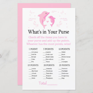 Lámina Delfín rosado ¿Qué hay en tu juego de bolso?