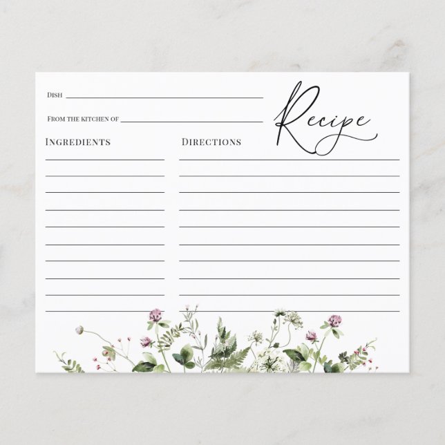 Lámina Delicada Lavender Wildflower Bridal Shower (Anverso)