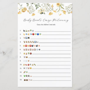 Lámina Delicado juego de Emoji de libros para bebés con f