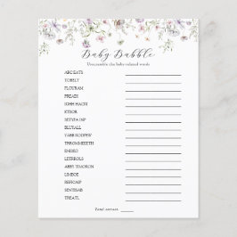 Lámina Delicado morado de flores silvestres bebé Babble S