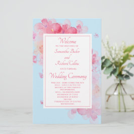 Lámina Delicate Watercolor Floral Wedding Program