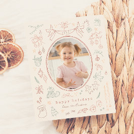 Lámina Delicioso Doodle de Navidades modernos foto presup