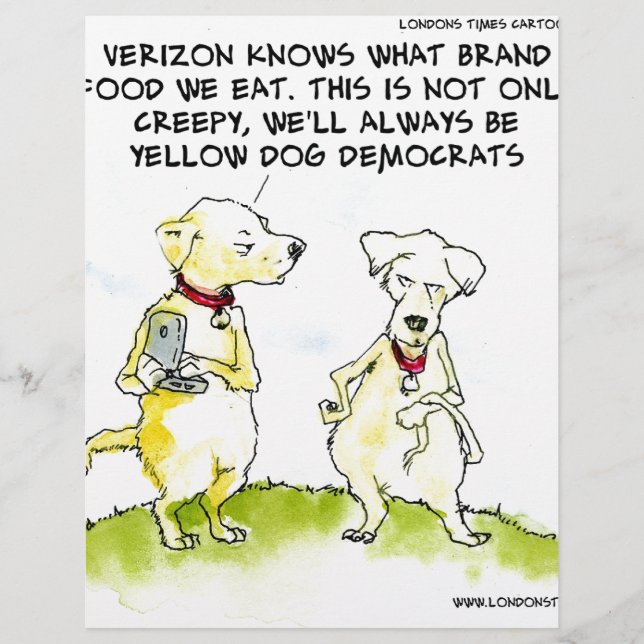 Lámina Demócratas Perro Amarillo Divertido (Anverso)