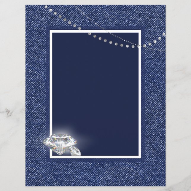 Lámina Denim y invitación a diamantes (Anverso)